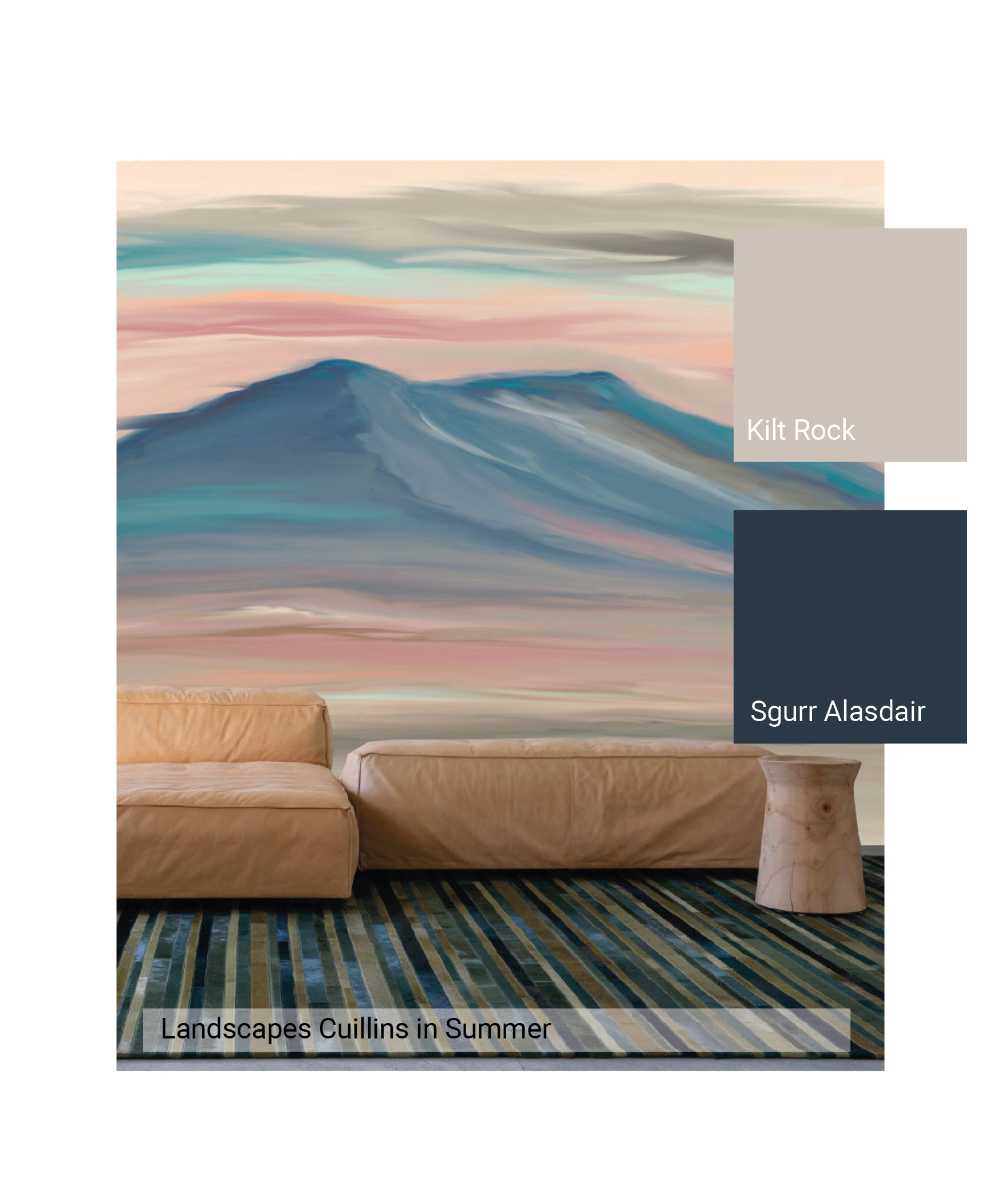Landscapes_Cuillins in Summer_mock up plus colourways_with name