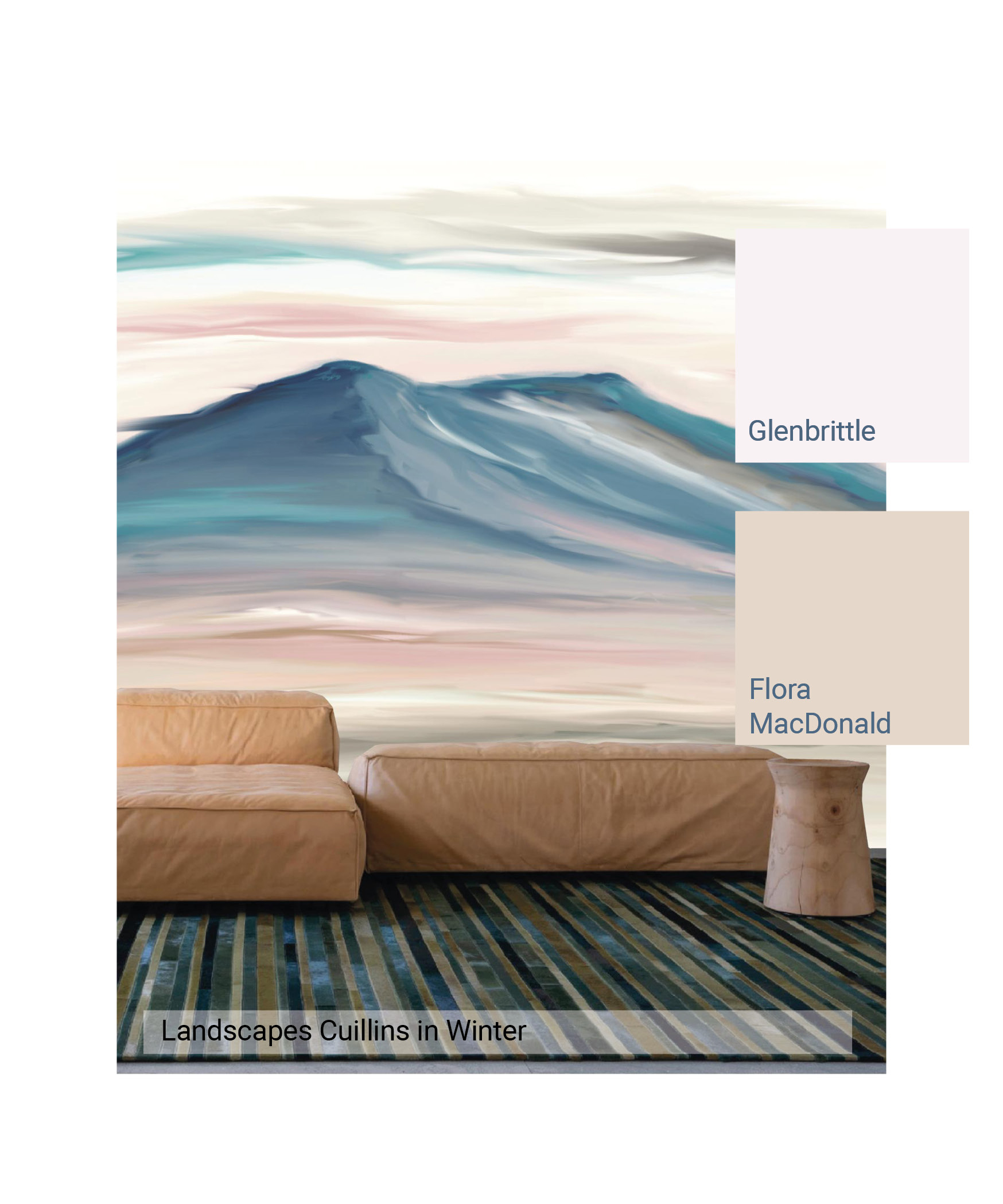 Landscapes_Cuillins in Winter_mock up plus colourways_with names